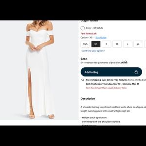 Off the shoulder wedding dress